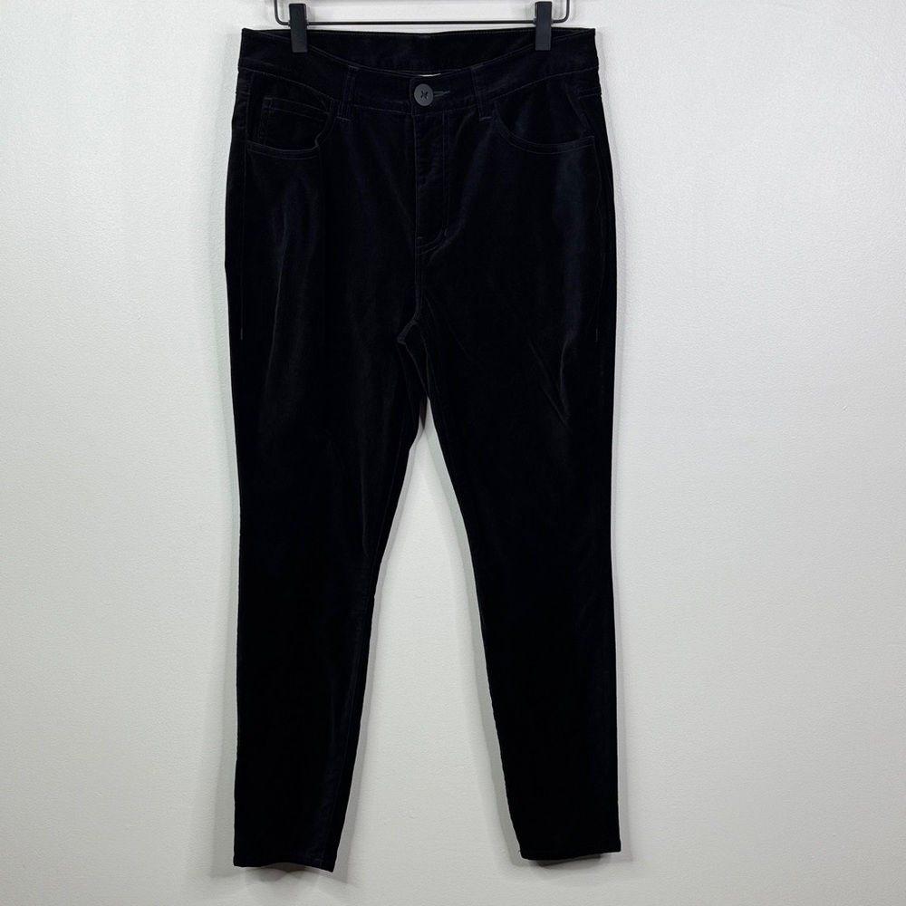 CABI #4073 Gala Black Velvet Skinny Pants Women's Size 8 Mid Rise Ankle Pants